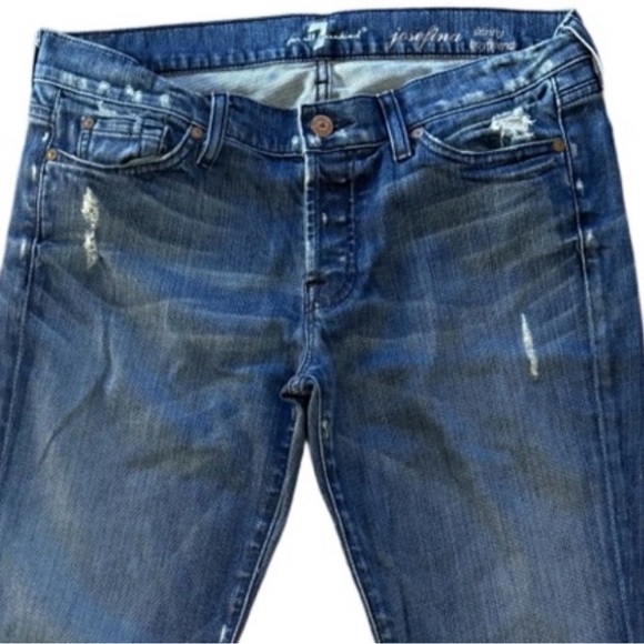 ⭐ 7 For All Mankind Josefina Skinny Boyfriend Jeans Sz 28 👖✨ - Picture 2 of 14